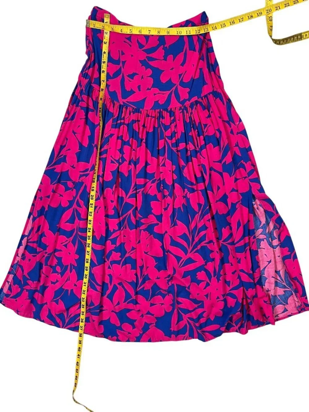 Able The Label Cassidy Skirt Pink Blue Floral Midi Anthropologie S Boho Resort